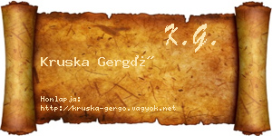 Kruska Gergő névjegykártya